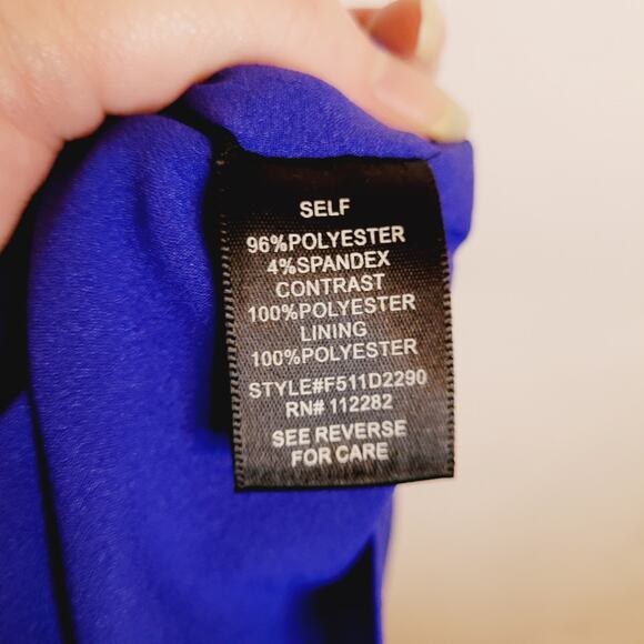 Adelyn Rae Blue Wrap Sleeveless Lattice Back Mini Dress Size Medium - Picture 9 of 11